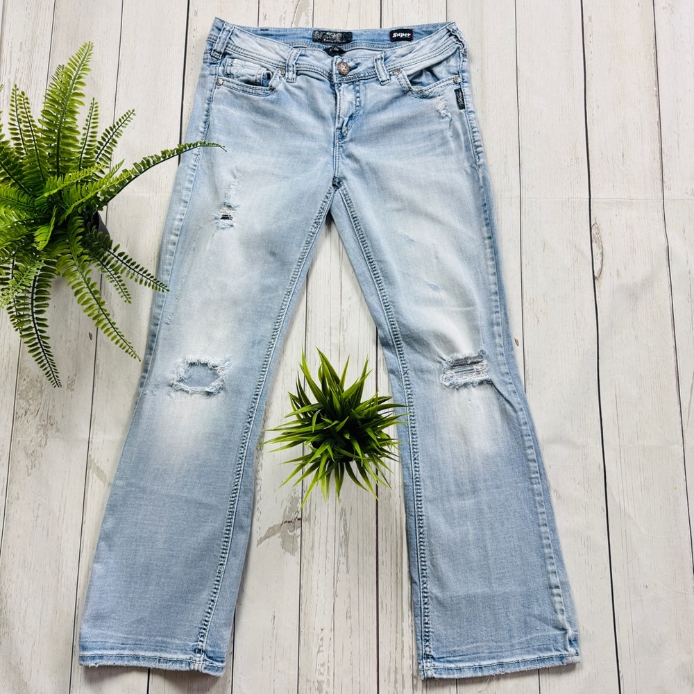 Silver Aiko Women's Light Blue Distressed Jeans